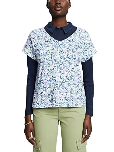 Produktbild: ESPRIT Damen 033ee1k335 T-Shirt, 113/Off White 4, M