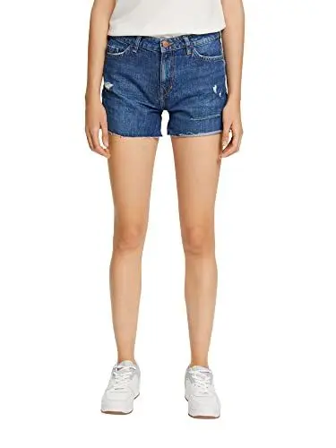 Produktbild: ESPRIT Damen 062CC1C302 Jeans-Shorts, 901/BLUE Dark WASH, 25