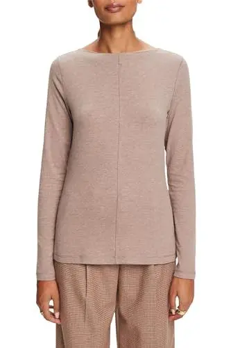 Produktbild: ESPRIT Damen 093EE1K305 T-Shirt, 260/LIGHT Taupe, XXL