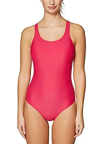 Produktbild: ESPRIT Damen Badeanzug Ocean Beach Side Logo Swimsuit, 660/Pink Fuchsia, 34