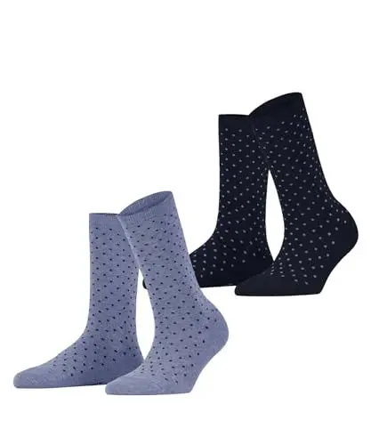 Produktbild: ESPRIT Damen Socken Fine Dot Multipack W So Baumwolle gemustert 2 Paar, Mehrfarbig Blau 0010, 35-38