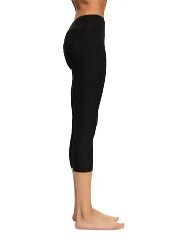 Produktbild: ESPRIT Damen Leggings Check, Viskose, 1 Stück, Schwarz (Black 3000), 38-40