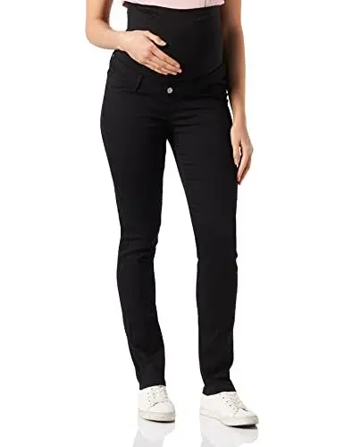 Produktbild: ESPRIT Damen Pants OTB Slim Umstandshose, Schwarz (Black 001), 34 (Herstellergröße: 34/32)