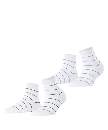 Produktbild: ESPRIT Damen Socken Fine Line Multipack W Sso Baumwolle gemustert 2 Paar, Mehrfarbig Weiß 0040, 39-42