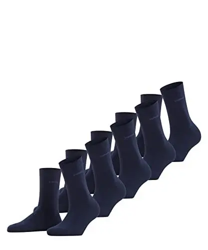 Produktbild: ESPRIT Damen Solid W SO Baumwolle einfarbig Multipack Socken, Blickdicht, Blau (Marine 6120) -5 Paar, 36-41 (5er Pack)