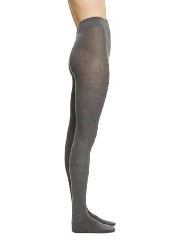 Produktbild: ESPRIT Damen Strumpfhose Plain W Ti Baumwolle Wolle einfarbig 1 Stück, Grau Light Grey Melange 3390-O, 42-44