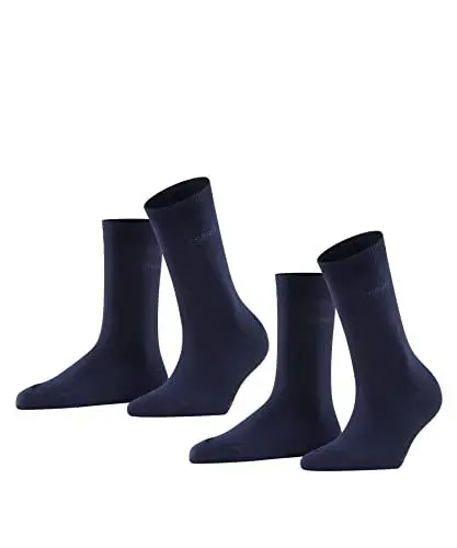 Produktbild: ESPRIT Damen Socken Uni Multipack W So Baumwolle einfarbig 2 Paar, Blau Marine 6120, 35-38