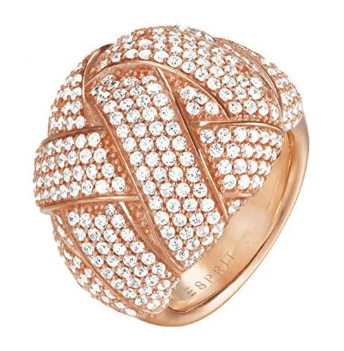 Produktbild: ESPRIT Glamour Damen-Ring ES-LILAIA ROSE teilvergoldet Zirkonia transparent Gr. 57 (18.1) - ESRG02291C180