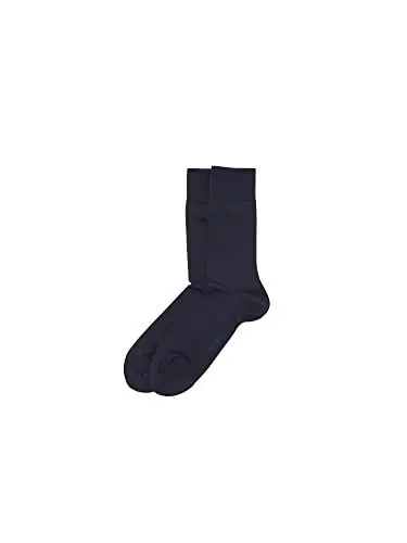 Produktbild: ESPRIT Herren Socken Basic Wool 2-Pack M SO Wolle Baumwolle einfarbig 2 Paar, Blau (Marine 6120), 43-46