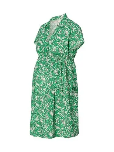 Produktbild: ESPRIT Maternity Damen Dress Woven Nursing Short Sleeve Allover Print Kleid, Grün glänzend-330, Small
