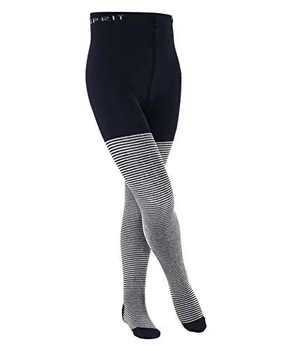Produktbild: ESPRIT Unisex Kinder Strumpfhose Fine Stripe K TI Baumwolle dick gemustert 1 Stück, Blau (Marine 6120), 134-146