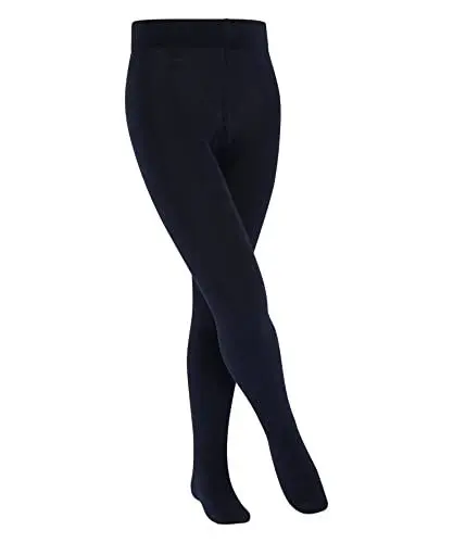 Produktbild: ESPRIT Unisex Kinder Strumpfhose Foot Logo K Ti Baumwolle dick einfarbig 1 Stück, Blau Marine 6120, 98-104