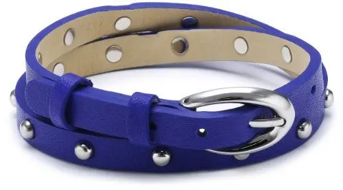 Produktbild: Esprit Damen Armband Edelstahl Leder 38 cm blau ESBR11335G380