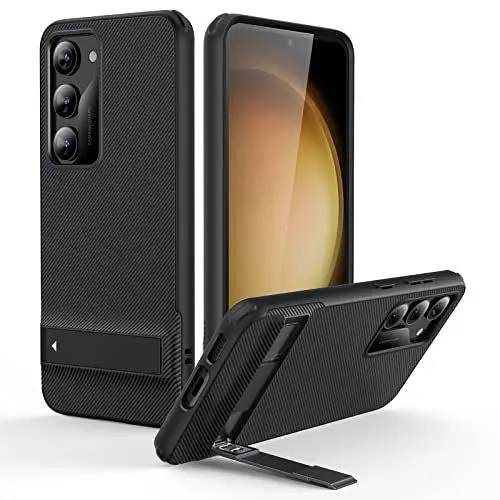 Produktbild: ESR Boost Ständer Hülle für Samsung Galaxy S23 Hülle, 3 Standmodi, Militärnorm Sturzschutz, unterstützt kabelloses Aufladen, dünne Handyhülle mit patentiertem Ständer, Schwarz
