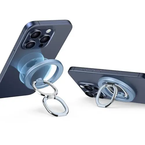 Produktbild: ESR HaloLock Magnetischer Handy Ringhalter, Fingerhalter kompatibel mit MagSafe Handy Ring Ständer Griff kompatibel mit iPhone 16/15/14/13/12 Serie, S25, Verstellbarer Ständer, Sierra Blau
