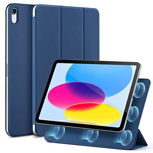 Produktbild: ESR Hülle für iPad 11/10 Generation hülle 2025/2022 magnetische, iPad (A16) 10/11 Case, Praktische Magnetbefestigung, Two Way Trifold Ständer, Leichter Schutz, Auto Ruhen/Wecken, Blau