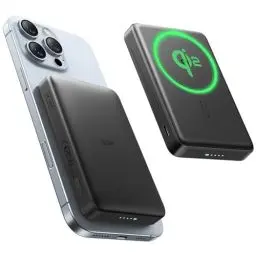 Produktbild: ESR MagSafe Power Bank 10000mAh, Qi2-Zertifizierte Wireless Magnetische Powerbank,15W Ultraschnelles Aufladen Tragbares Ladegerät mit USB-C Kabel für iPhone 17/16/15/14/13/12/Google Pixel 10, Schwarz