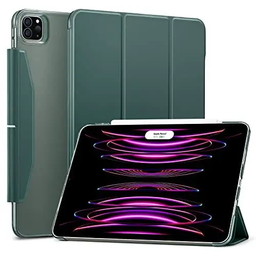 Produktbild: ESR für iPad Pro 12.9 Hülle Trifold (2022/2021), iPad Pro 12.9 Case, lichtdurchlässige Standhülle mit Verschluss, Automatisches Ruhen und Wecken, Pencil 2 Kompatibel, Waldgrün