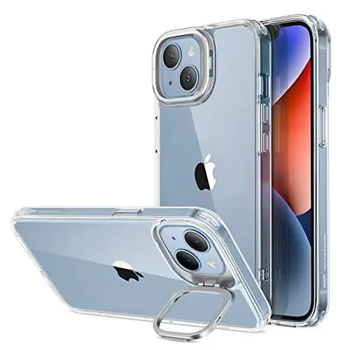 Produktbild: ESR für iPhone 14 Plus Hülle, Classic Ständer handyhülle, klare Hülle mit Ständer, Militärnorm Schutz Case, integrierter Kamera Ringständer, Kratzfeste Acryl-Rückseite, Klar