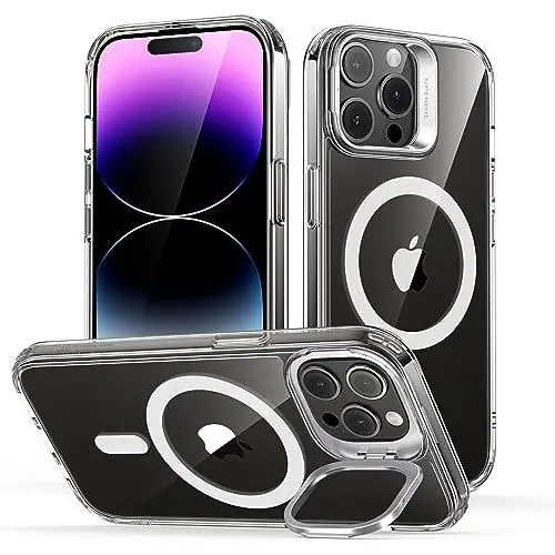 Produktbild: ESR für iPhone 14 Pro Max Hülle, kompatibel mit MagSafe, Classic Ständer Hülle mit HaloLock, Militärnorm Schutz Case, integrierter Kamera Ringständer Handyhülle, Kratzfeste Rückseite, Klar