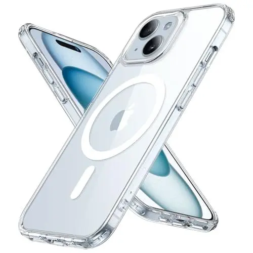 Produktbild: ESR für iPhone 15 Hülle, kompatibel mit MagSafe, Militärnorm Schutz, vergilbungsbeständig, Kratzfeste Rückseite, magnetisches HandyHülle Case für iPhone 15, Classic Series, Klar