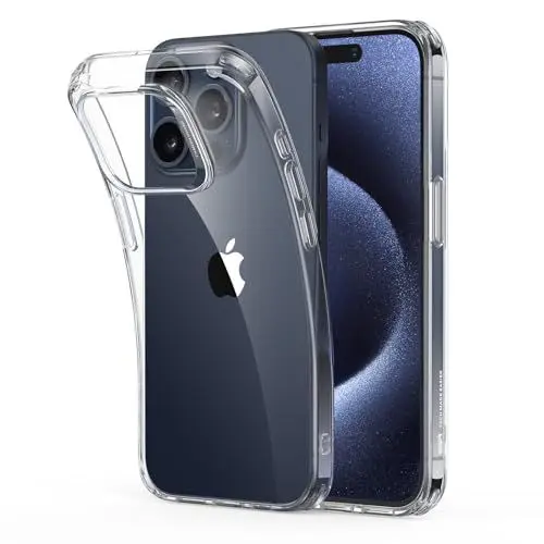 Produktbild: ESR für iPhone 15 Pro Hülle, klares Silikon Case, stoßfeste dünne Abdeckung, vergilbungsbeständige dünne transparente TPU-Handyhülle, Zero Serie, Klar