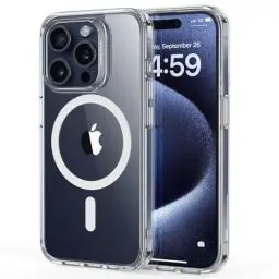 Produktbild: ESR für iPhone 15 Pro Hülle, kompatibel mit MagSafe, Militärnorm Schutz, vergilbungsbeständig, Kratzfeste Rückseite, magnetisches HandyHülle Case für iPhone 15 Pro, Classic Series, Klar