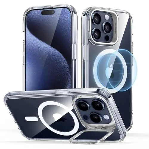 Produktbild: ESR für iPhone 15 Pro Max Hülle MagSafe Kompatibel, Zertifizierte Militärschutz Handyhülle iPhone 15 Pro Max Case, Integrierter Versteck Ständer Handy Case, Kratzfeste Rückseite Schutzhülle, Klar