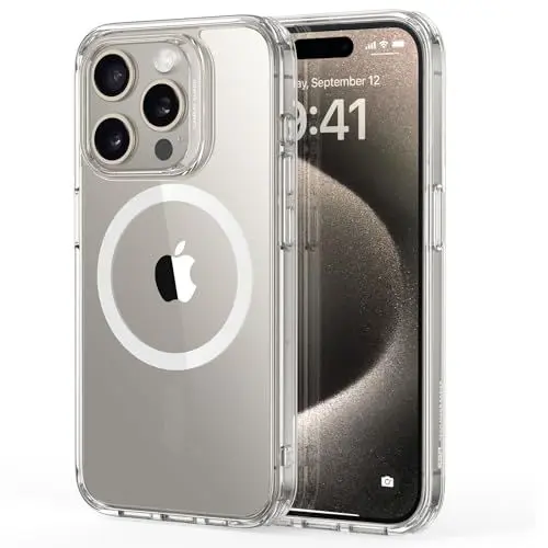 Produktbild: ESR für iPhone 15 Pro Max Hülle, kompatibel mit MagSafe, Militärnorm Schutz, vergilbungsbeständig, Kratzfeste Rückseite, magnetisches HandyHülle Case für iPhone 15 Pro Max, Classic Series, Klar