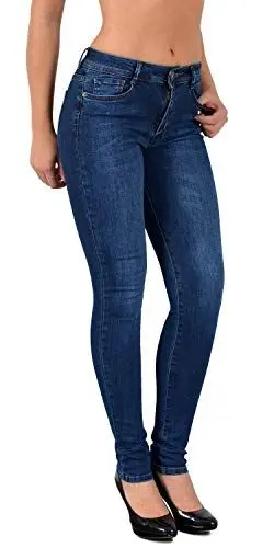 Produktbild: ESRA Damen Jeans Jeanshose Damen Skinny High Waist Hochbund Hose bis Übergröße S300