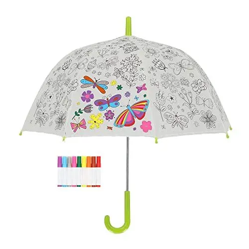 Produktbild: Esschert Design Regenschirm für Kinder mit Blumen & Insekten PiY zum Ausmalen