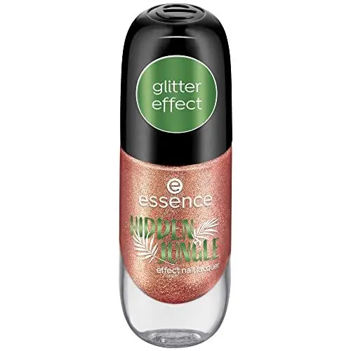 Produktbild: essence HIDDEN JUNGLE effect nail lacquer, Nailpolish, Nagellack, Nr. 01 Secret Gem, gold, gelig, glitzernd, intensiv, strahlend, schimmernd, glänzend, vegan, Mikroplastik Partikel frei (8ml)