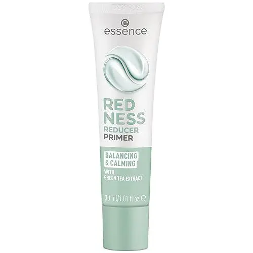 Produktbild: essence REDNESS REDUCER PRIMER, Grundierung, grün, beruhigend, farbkorrigierend, pflegend, kühlend, porenverfeinernd, grundierend, vegan, ohne Alkohol (30ml)