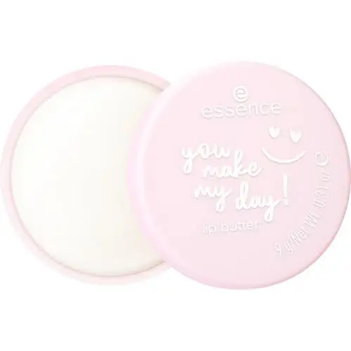 Produktbild: essence YOU MAKE MY DAY! lip butter, Lippenbalsam, Nr. 01, Transparent, feuchtigkeitsspendend, glättend, vegan, ohne Konservierungsstoffe, ohne Parabene, ohne Mikroplastikpartikel, 1er Pack (9g)
