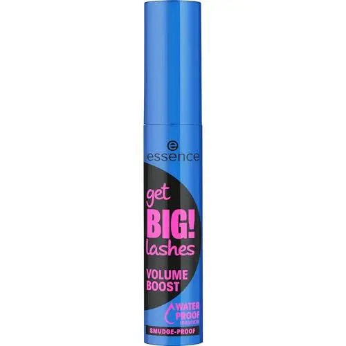 Produktbild: essence get BIG! lashes VOLUME BOOST WATERPROOF mascara, Schwarz, langanhaltend, volumengebend, schwunggebend, vegan, wasserfest, ohne Mikroplastikpartikel, Nanopartikel frei, 1er Pack (12ml)