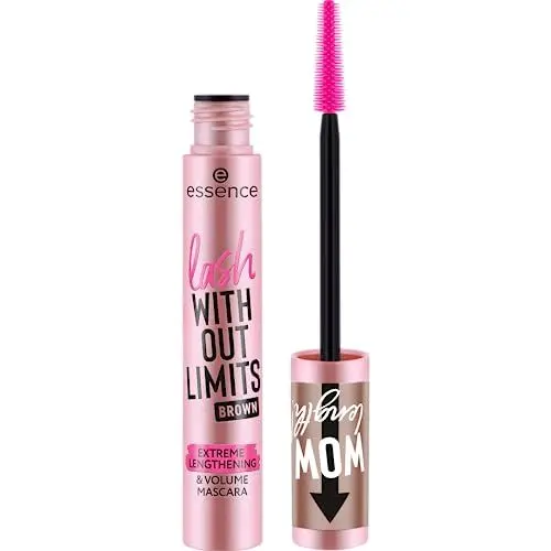 Produktbild: essence lash WITHOUT LIMITS BROWN EXTREME LENGTHENING & VOLUME MASCARA, Nr. 02, Braun, langanhaltend, volumengebend, vegan, ohne Mikroplastikpartikel, Nanopartikel frei, ohne Parfüm, 1er Pack (13ml)