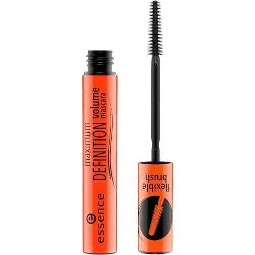 Produktbild: essence maximum DEFINITION mascara, Wimperntusche, mit flexiblem Pinsel, Nr. 01, schwarz, schwunggebend, definierend, verlängernd, volumengebend, vegan, ohne Parfüm, ohne Alkohol (8ml)