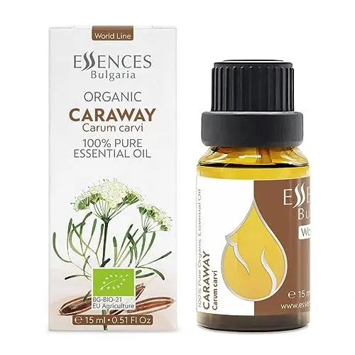 Produktbild: Essences Bulgaria Ätherisches Bio-Kümmelöl 15 ml Carum Carvi 100% Rein Natürlich Unverdünnt Aromatherapie-Diffusor In Therapeutischer Qualität Für Die Herstellung Entspannender Massagekerzen