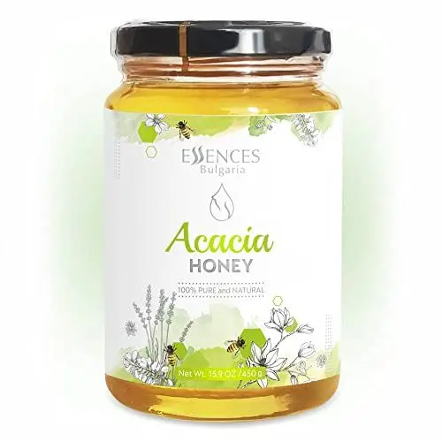 Produktbild: Essences Bulgaria Akazien-Honig 450 GR | Naturbelassen | Höchste Qualität | 100% Reinheit | Ohne Zusatzstoffe | Purer Bienenhonig | Ohne Gentechnik | Gluten Frei