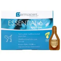 Produktbild: Essential 6 Spot-On | Innovatives Hautpflegeprodukt für Katzen | Hält die Haut feucht, das Fell glänzend, kontrolliert den Haarausfall, reduziert Gerüche und schützt mit natürlichen Inhaltsstoffen