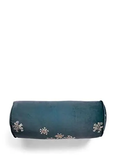 Produktbild: Essenza Nackenrolle Lauren Indigo Blue, 22x50 cm, 100% Polyester Samt, Blumen