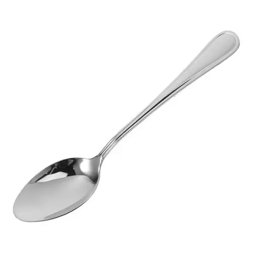 Produktbild: Esslöffel aus Edelstahl Dessertlöffel große Servierlöffel Backlöffel kochen Rührlöffel küchenlöffel Suppenlöffel Utensilien aus Edelstahl Löffel aus Metall Rostfreier Stahl ABOOFAN
