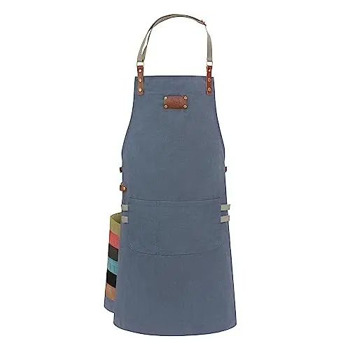 Produktbild: Ess-Nische® Kochschürze Grillschürze für Männer und Frauen - Küchenschürze für Herren - Ideal als Geschenk für Männer, Oma oder Opa - Denim Schürze Damen extra lang - blau