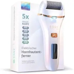 Produktbild: Essy Hornhautentferner Elektrisch Testsieger mit 5 Ersatzrollen Hornhaut Entfernen Elektrischer Hornhautentferner Fußpflegegerät Pediküre Set Elektronisch Fußpflege Hornhautfeile (White)