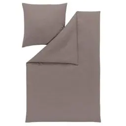 Produktbild: ESTELLA Bettwäsche Takoma | Taupe | 135x200 + 80x80 cm | bügelfreie Interlock-Jersey-Qualität | pflegeleicht und trocknerfest | ideale Vier-Jahreszeiten-Bettwäscheset | 100% Baumwolle