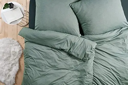 Produktbild: ESTELLA Mako Interlock Jersey Bettwäsche Uni Takoma mint, 1 Bettbezug 135 x 200 cm + 1 Kissenbezug 80 x 80 cm