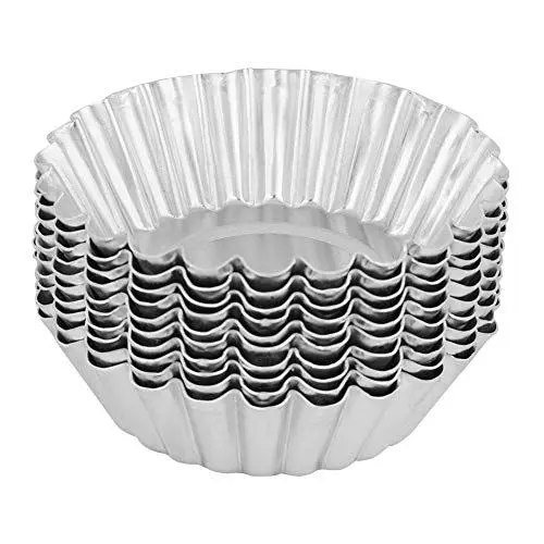 Produktbild: Estink 10 Stück Runde Einweg-Eierkuchenform-Folienbecher, Wiederverwendbare und Antihaftbeschichtete Backförmchen, für Muffins, Muffins, Kuchen, Kekse, 70 Mm