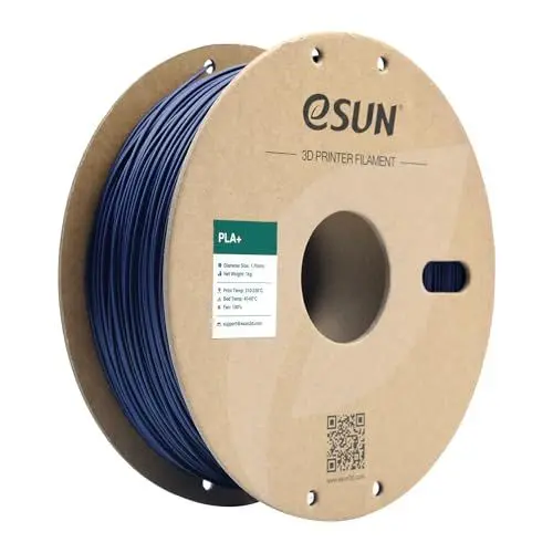 Produktbild: eSUN PLA+ Filament 1.75mm, 3D Drucker Filament PLA Plus, Maßgenauigkeit +/- 0.03mm, 1kg Spule (2.2 LBS) 3D Druck Filament für 3D Drucker, Dunkel Blau