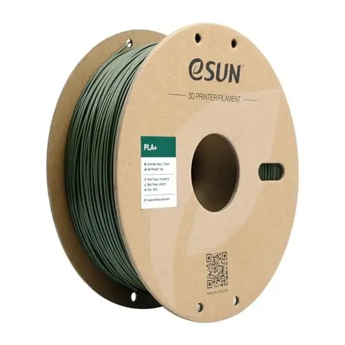 Produktbild: eSUN PLA+ Filament 1.75mm, 3D Drucker Filament PLA Plus, Maßgenauigkeit +/- 0.03mm, 1kg Spule (2.2 LBS) 3D Druck Filament für 3D Drucker, Olivgrün