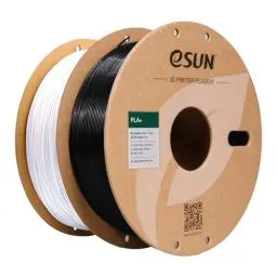 Produktbild: eSUN PLA+ Filament 1.75mm, 3D Drucker Filament PLA Plus, Maßgenauigkeit +/- 0.03mm, 1kg pro Spule, 2 Spulen 3D Druck Filament, Kaltes Weiß+Schwarz